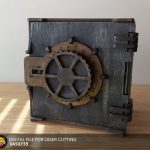 Combination-Lock Safe Laser Cut Template: Mechanized Box (SVG PDF CDR Digital Download