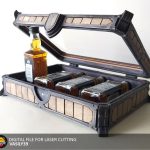 Laser Cut Gift Box Files: Whiskey Bottle Insert, SVG, PDF, CDR