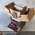 Laser Cut Card Storage Box with Drawer (SVG, PDF, CDR)