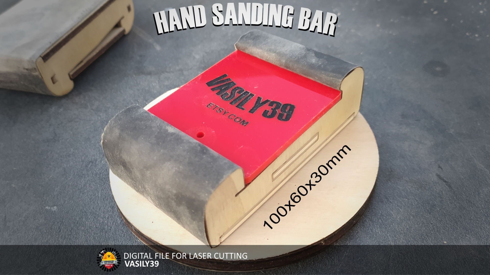 il_fullxfull.4795950959_39m0.jpg Hand Sanding Bar Laser Cut Files: CNC Router Plans (Digital Product) - Image 1