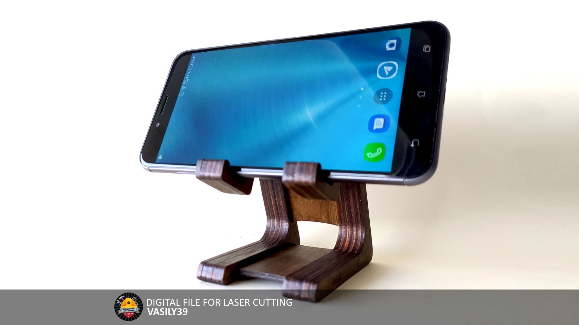 il_fullxfull.4796028269_msu9.jpg Laser Cut Phone Stand SVG DXF CDR Files (Digital Product) - Image 1