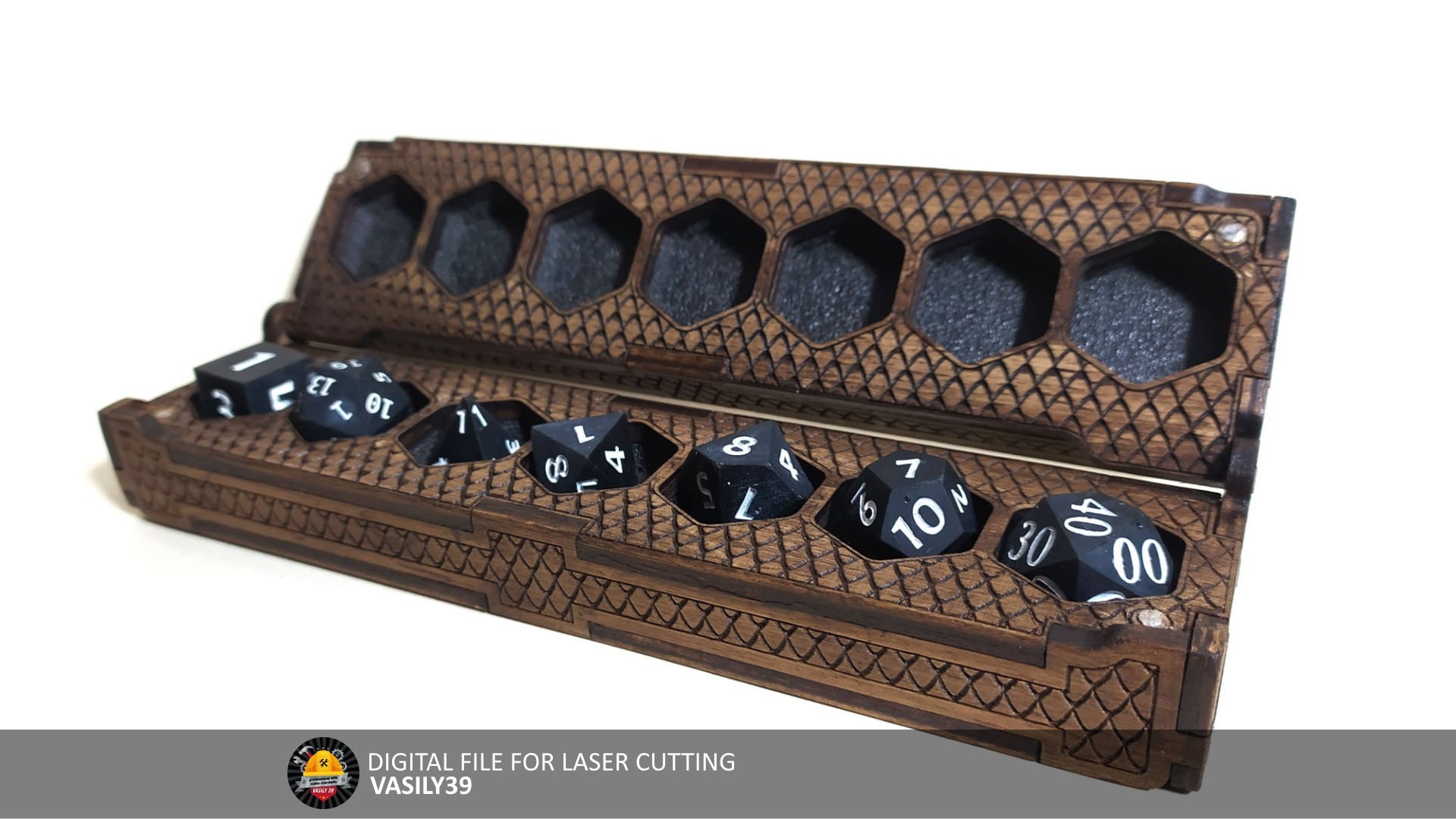 il_fullxfull.4797723251_ismy.jpg Dragon Scale Dice Box: Laser Cut Files (SVG, PDF, CDR) - Image 1