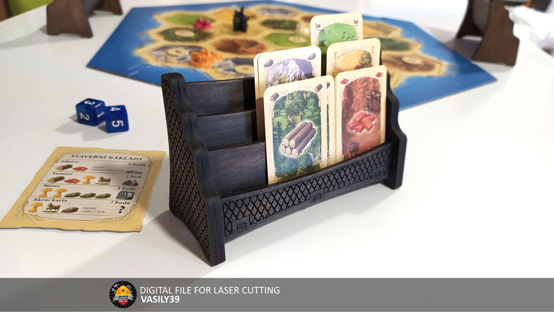il_fullxfull.4804874205_p1ic.jpg Laser Cut Card Holder SVG, CNC Game Card Organizer (Digital Product) - Image 1