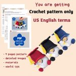 Crochet patterns Graduation gnomes, Crochet keychain pattern, Graduation gifts crochet gnome keychain pattern, Crochet gift for teacher - Image 2
