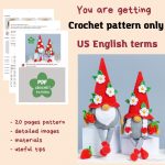 Crochet patterns Gnomes with strawberry and crochet flowers, Amigurumi crochet gnome and crochet strawberry pattern, Summer crochet pattern - Image 2