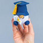 Crochet patterns Graduation gnomes, Crochet keychain pattern, Graduation gifts crochet gnome keychain pattern, Crochet gift for teacher - Image 8