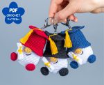 Crochet patterns Graduation gnomes, Crochet keychain pattern, Graduation gifts crochet gnome keychain pattern, Crochet gift for teacher
