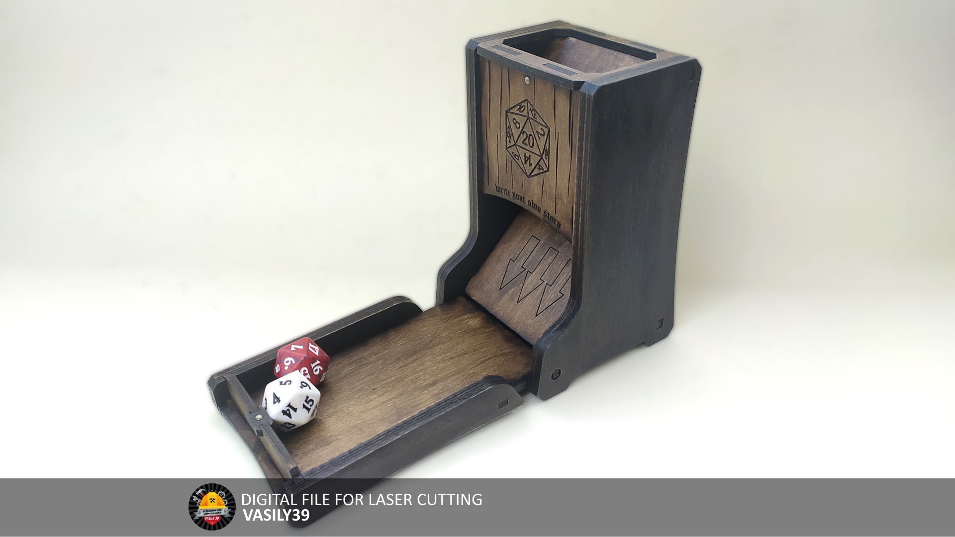 il_fullxfull.4882116326_l7l0.jpg Folding Dice Tower Laser Cut Files: SVG, PDF, CDR (Digital Product) - Image 1