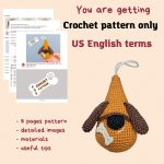 Crochet patterns dog gnome, Crochet animals pattern, Crochet keychain pattern, Crochet gnome keychain pattern, Crochet dog mom gift - Image 2