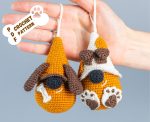 Crochet patterns dog gnomes, Crochet animals pattern, Crochet keychains pattern, Crochet gnome keychain pattern, Crochet dog mom gift