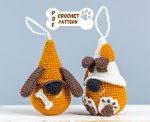 Crochet patterns dog gnomes, Crochet animals pattern, Crochet keychains pattern, Crochet gnome keychain pattern, Crochet dog mom gift - Image 2