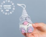 Crochet animals pattern, Cat crochet pattern, Crochet keychain pattern, Crochet patterns cat gnome, Amigurumi cat crochet keychain decor