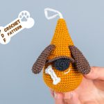 Crochet patterns dog gnome, Crochet animals pattern, Crochet keychain pattern, Crochet gnome keychain pattern, Crochet dog mom gift