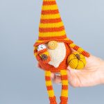Crochet pattern Halloween gnome with pumpkin and latte, Halloween crochet Gnome and pumpkin crochet pattern, Crochet Halloween decor - Image 9