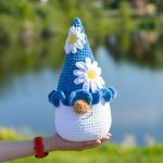 Crochet pattern Plushie gnome, Crochet pillow pattern, Big Crochet Plush gnome pattern, Crochet flower gnome amigurumi pattern as home decor - Image 9