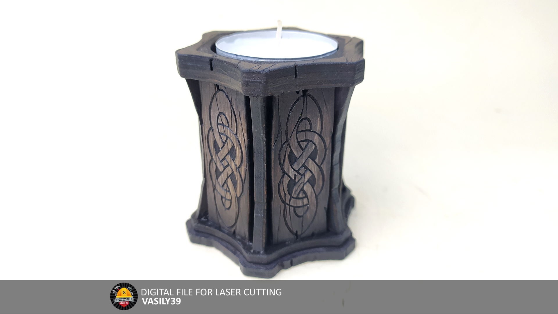 il_fullxfull.4981781648_dp65.jpg Laser Cut Candle Holder with Celtic Knot Design (SVG, PDF, CDR) - Image 1