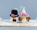 Crochet patterns gnomes groom and bride, Crochet wedding decor pattern, Crochet keychains pattern, Crochet wedding ornaments. Crochet flower - Image 4