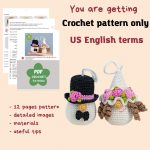 Crochet patterns bundle gnomes groom and bride, Crochet wedding decor pattern, Crochet keychains pattern, Crochet wedding ornaments - Image 9