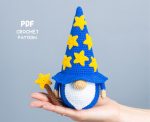 Crochet patterns Gnome Wizard, Crochet star gnome pattern, Gnome wizard amigurumi pattern, Crochet gnome pattern for home decor - Image 3