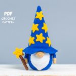 Crochet patterns Gnome Wizard, Crochet star gnome pattern, Gnome wizard amigurumi pattern, Crochet gnome pattern for home decor