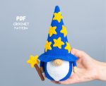 Crochet patterns Gnome Wizard, Crochet star gnome pattern, Gnome wizard amigurumi pattern, Crochet gnome pattern for home decor - Image 4
