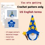 Crochet patterns Gnome Wizard, Crochet star gnome pattern, Gnome wizard amigurumi pattern, Crochet gnome pattern for home decor - Image 2