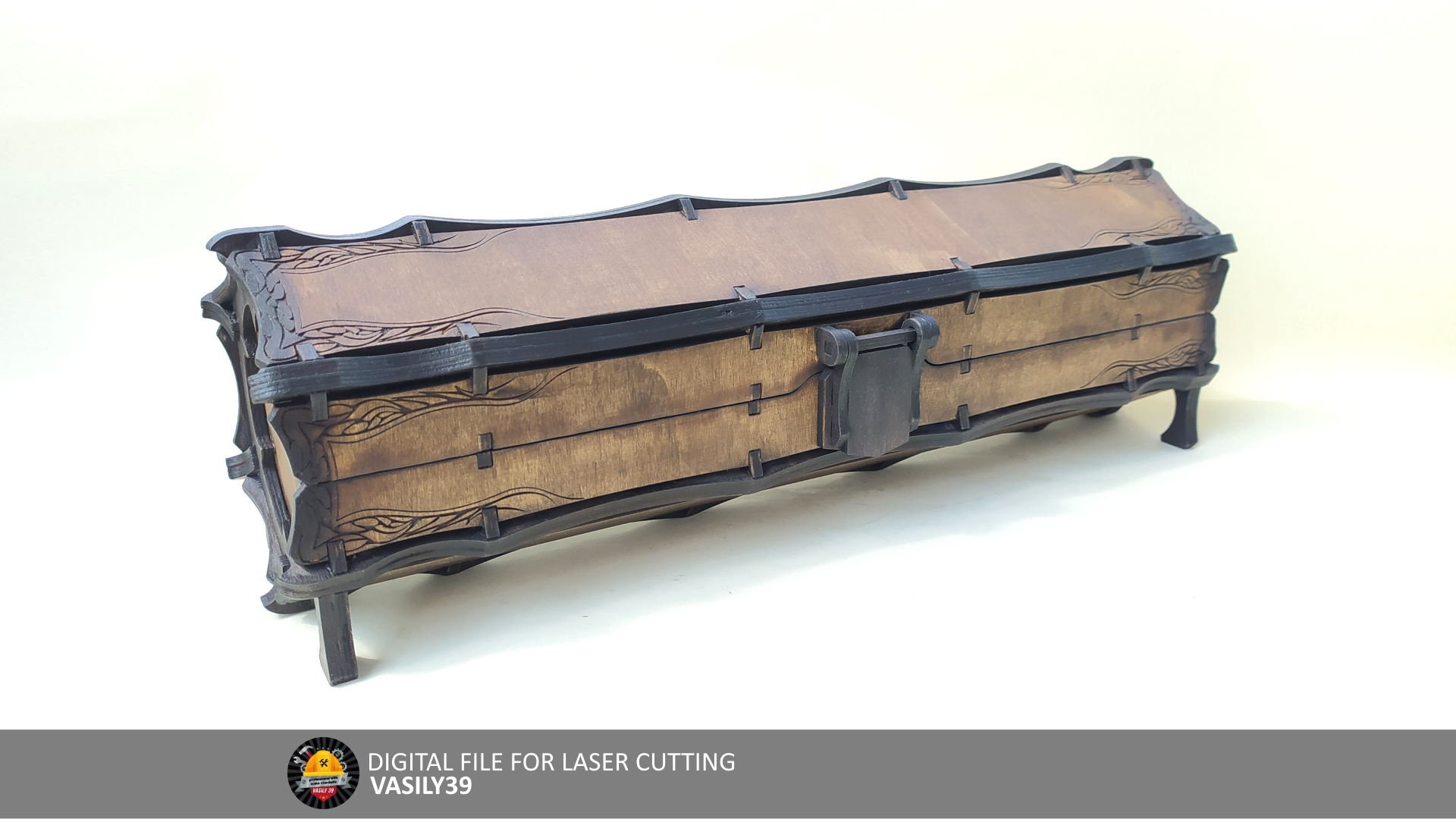 il_fullxfull.5109718811_2l4b.jpg Vampire Chest Laser Cut Files: Gothic Box SVG, PDF, CDR (Digital Product) - Image 1