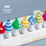 Crochet patterns Mushrooms, Crochet Mushroom garland pattern, Crochet Halloween ornaments pattern, Christmas ornaments, Crochet food pattern