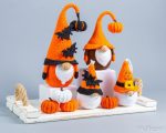 Crochet Halloween patterns Bundle: Crochet Halloween Gnomes with [umpkim and bat, Crochet keychain with bat, Crochet gnome with pumpkin - Image 9