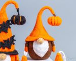 Crochet Halloween patterns Bundle: Crochet Halloween Gnomes with [umpkim and bat, Crochet keychain with bat, Crochet gnome with pumpkin - Image 3