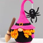 Crochet Halloween patterns Bundle: Crochet Halloween Gnome Witch, Crochet keychain skull, Crochet gnome with pumpkin, Amigurumi witch - Image 2