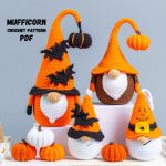 Crochet Halloween patterns Bundle: Crochet Halloween Gnomes with [umpkim and bat, Crochet keychain with bat, Crochet gnome with pumpkin