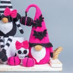 Crochet Halloween patterns Bundle: Crochet Halloween Gnome Witch, Crochet keychain skull, Crochet gnome with pumpkin, Amigurumi witch - Image 8
