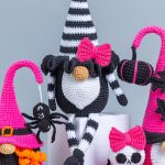 Crochet Halloween patterns Bundle: Crochet Halloween Gnome Witch, Crochet keychain skull, Crochet gnome with pumpkin, Amigurumi witch - Image 9