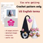 Crochet patterns bundle gnomes groom and bride, Crochet wedding decor pattern, Crochet keychains pattern, Crochet wedding ornaments - Image 10