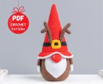 Christmas Crochet patterns Reindeer Gnomes and Christmas tree gnome, Crochet winter gnome pattern, Crochet Christmas ornaments pattern - Image 6