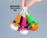 Crochet patterns gnome keychains with witch hat, Crochet Halloween ornaments, Crochet keychain pattern, Halloween amigurumi pattern