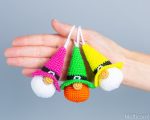 Crochet patterns gnome keychains with witch hat, Crochet Halloween ornaments, Crochet keychain pattern, Halloween amigurumi pattern - Image 7