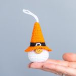 Crochet patterns gnome keychains with witch hat, Crochet Halloween ornaments, Crochet keychain pattern, Halloween amigurumi pattern - Image 6