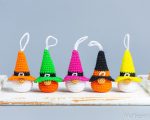 Crochet patterns gnome keychains with witch hat, Crochet Halloween ornaments, Crochet keychain pattern, Halloween amigurumi pattern - Image 8