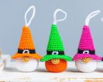 Crochet patterns gnome keychains with witch hat, Crochet Halloween ornaments, Crochet keychain pattern, Halloween amigurumi pattern - Image 10
