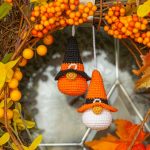 Crochet patterns gnome keychains with witch hat, Crochet Halloween ornaments, Crochet keychain pattern, Halloween amigurumi pattern - Image 3