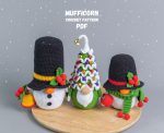 Christmas crochet patterns bundle Snowman gnomes and Christmas tree gnome, Christmascrochet ornaments pattern, Crochet gnomes patterns