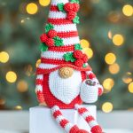 Crochet patterns Christmas gnome with candy cane, Christmas amigurumi gnome pattern, Crochet ornaments, Christmas crochet gnome pattern - Image 3