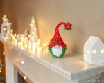 Crochet patterns Christmas gnome with poinsettia, Christmas amigurumi gnome pattern, Crochet winter gnome pattern, Christmas crochet gnome - Image 3