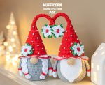 Crochet patterns Christmas gnomes with poinsettia, Christmas crochet gnome pattern, Crochet winter decor pattern, Crochet flowers pattern