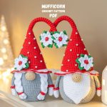 Crochet patterns Christmas gnomes with poinsettia, Christmas crochet gnome pattern, Crochet winter decor pattern, Crochet flowers pattern