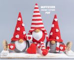 Crochet patterns bundle gnomes with cups and crochet hearts, Crochet gnome amigurumi pattern, Crochet valentine gnome patterns, Crochet gift