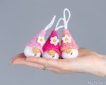 Crochet patterns amigurumi keychain gnome with crochet flower, Crochet keychain amigurumi pattern, Easter crochet pattern - Image 9