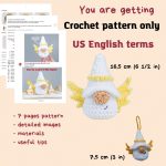 Crochet patterns Gnomes Angels, Plush Crochet keychain amigurumi pattern, Valentines day crochet pattern,  Easy crochet amigurumi pattern - Image 2